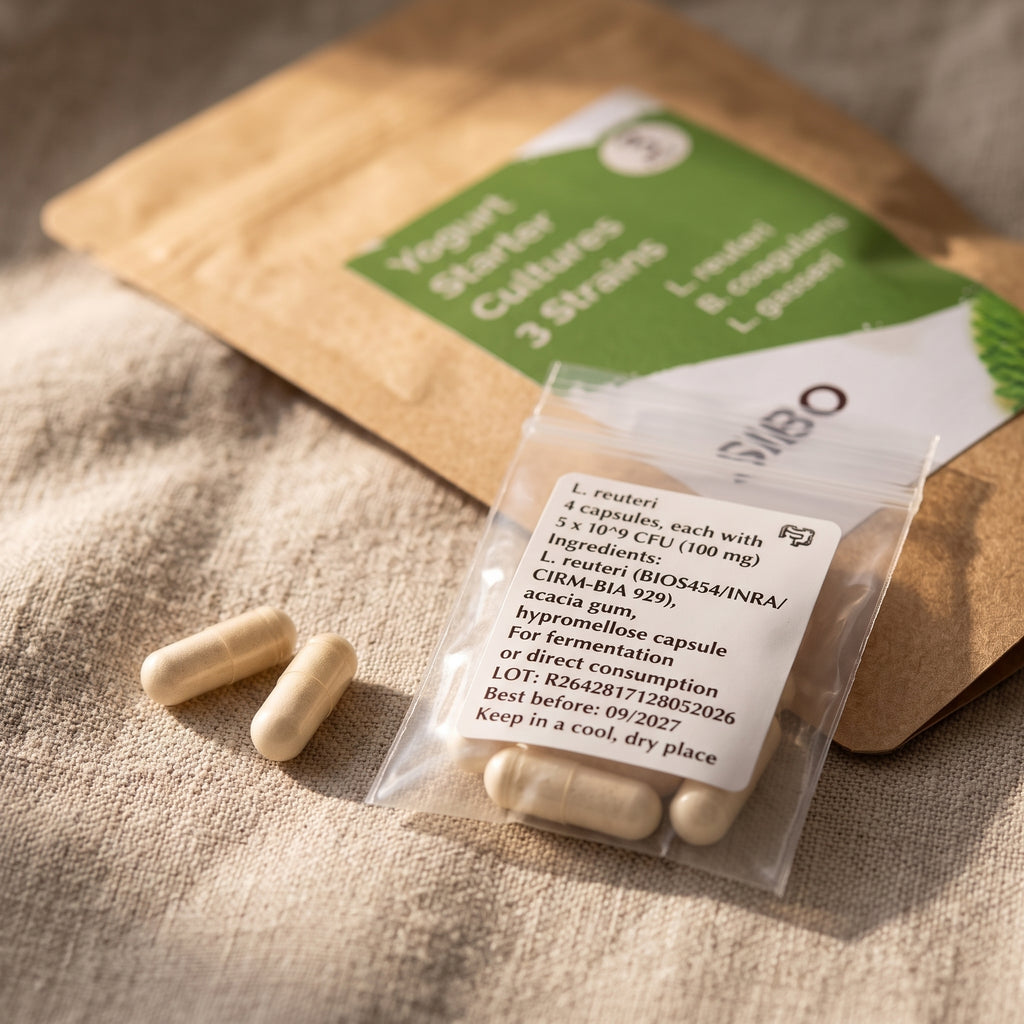 L. reuteri + B. coagulans + L. gasseri | SIBO | Yogurt Starter Set | Starter Cultures | 3 Yogurt Starters
